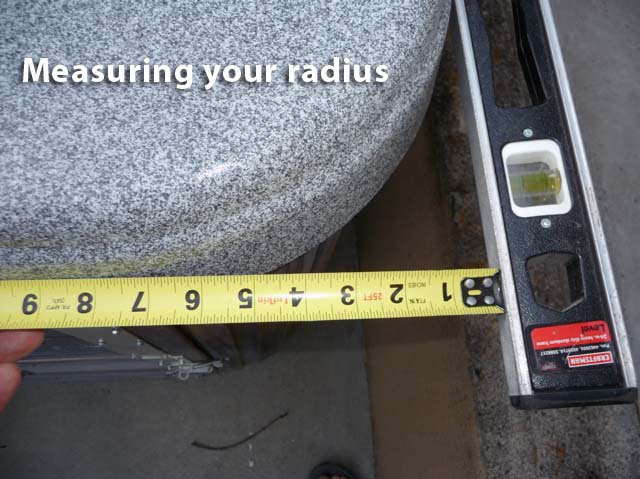 Measuring a hot tub corner radius